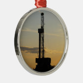 Drilling Rig Silhouette Metalen Ornament (Rechts)