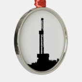 Drilling Rig Silhouette Metalen Ornament (Rechts)