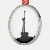 Drilling Rig Silhouette Metalen Ornament (Links)