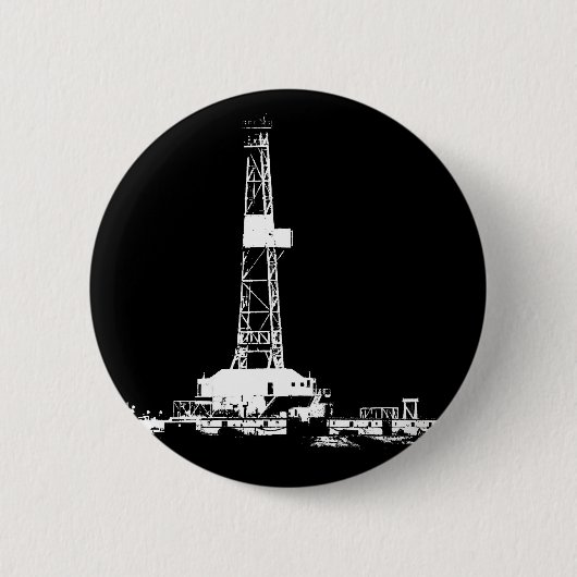 Drilling Rig Silhouette Ronde Button 5,7 Cm (Voorkant)