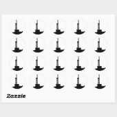 Drilling Rig Silhouette Ronde Sticker (Vel)