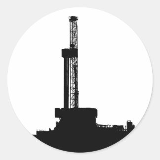 Drilling Rig Silhouette Ronde Sticker