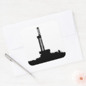 Drilling Rig Silhouette Vierkante Sticker (Envelop)
