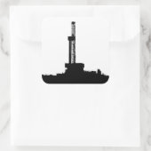 Drilling Rig Silhouette Vierkante Sticker (Tas)