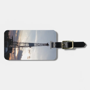 Drilling Rig Sunset Bagagelabel