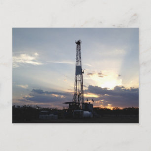 Drilling Rig Sunset Briefkaart