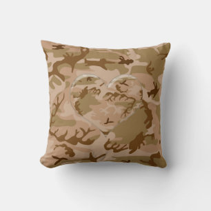 Dringende zand Camo Pillow met camouflaged Heart Kussen