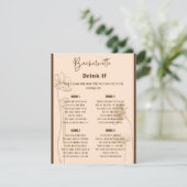 Drink Als Bachelorette Party Spel Informatiekaartje (Staand voorkant)