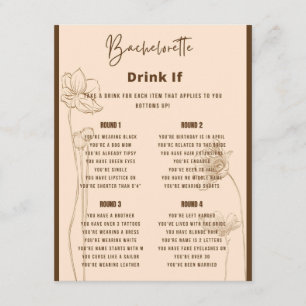 Drink Als Bachelorette Party Spel Informatiekaartje