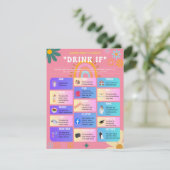 Drink Als Bachelorette Party Spel Informatiekaartje (Staand voorkant)