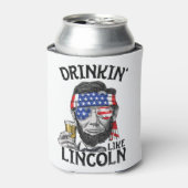 Drink als Lincoln op 4 juli voor mannen Blikjeskoeler (Blikje Voorkant)