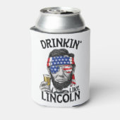 Drink als Lincoln op 4 juli voor mannen Blikjeskoeler (Blikje Achterkant)