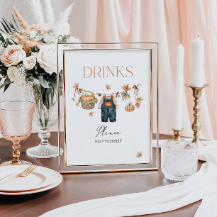 Drink Bar Pompoen Rustieke Herfst Baby shower Poster