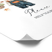 Drink Bar Pompoen Rustieke Herfst Baby shower Poster (Hoek)