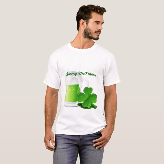 Drink & Be Merry Irish CUSTOM Naam of Bedrijf T-shirt (Voorkant volledig)