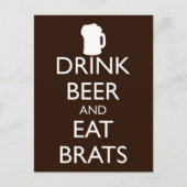 DRINK BEER AND EAT BRATS BRIEFKAART (Voorkant)