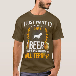 Drink Beer en hang met mijn bull Terrier Hondenlie T-shirt