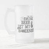 Drink Beer & Pet Mijn Wiener Bier Dachshund Mok (Links)