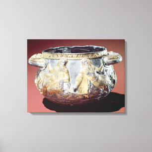 Drink beker waarin cythische soldaten worden afgeb canvas afdruk