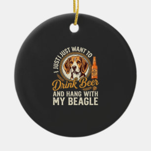 Drink Bier Beagle Hond Ambachtelijk Ale Fles Hoppe Keramisch Ornament