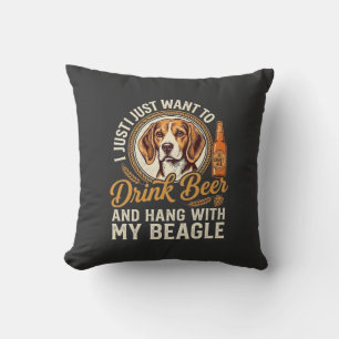 Drink Bier Beagle Hond Ambachtelijk Ale Fles Hoppe Kussen