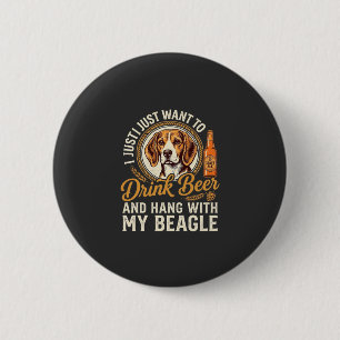 Drink Bier Beagle Hond Ambachtelijk Ale Fles Hoppe Ronde Button 5,7 Cm