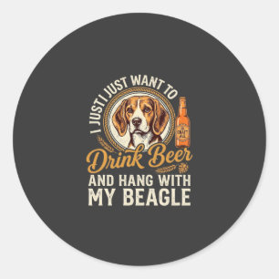 Drink Bier Beagle Hond Ambachtelijk Ale Fles Hoppe Ronde Sticker