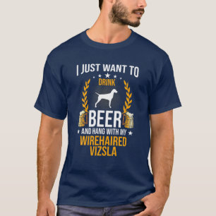 Drink bier en hou vol met mijn bekabelde Vizsla ho T-shirt