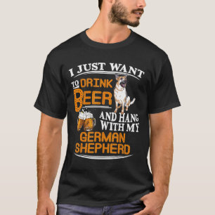 Drink bier en hou vol met mijn Duitse herderhond T-shirt