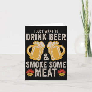 Drink bier en rook wat vlees BBQ grillen Kaart
