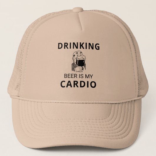 Drink bier is mijn cardio Trucker Hat Pet (Voorkant)