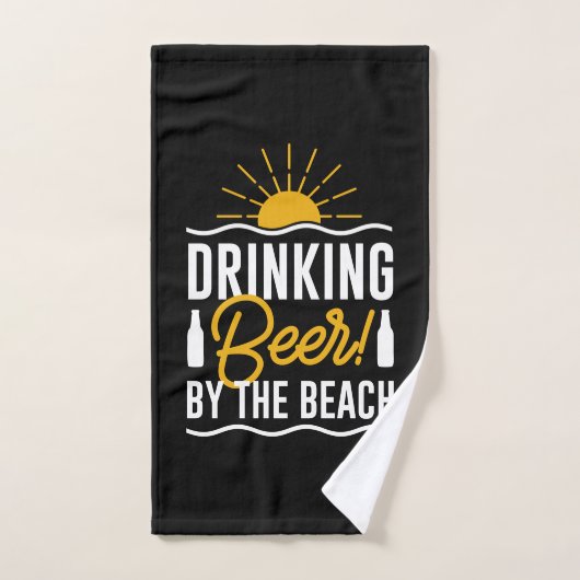 Drink bier met strand handdoek (Handdoek)