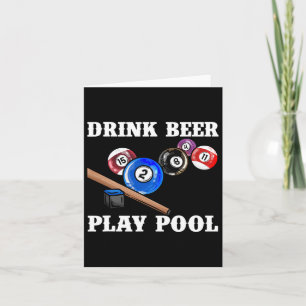 Drink Bier Spelen Pool I Funny Pool Biljart Speler Kaart