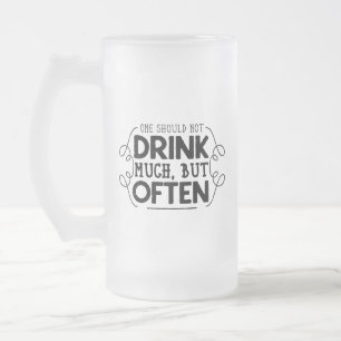 Drink bier vaak grappig bier slogan matglas bierpul