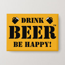 Drink bier, wees blij! Button