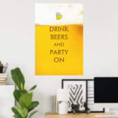 Drink bieren en partij bij het Poster van bier (Thuiskantoor)
