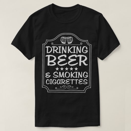 Drink bierrooksigaretten t-shirt (Design voorkant)