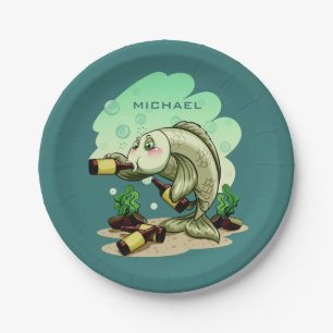 Drink borden op aangepast vispapier papieren bordje