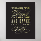 Drink Champagne en Dans op de Tables Art Print (Voorkant)