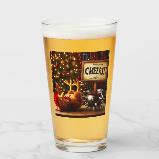 Drink Chicken Holiday Glass Glas (Voorkant gevuld)