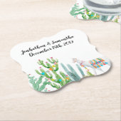 Drink Coasters Boho Llama Bohemian Cacti Woestijn Kartonnen Onderzetters (Gekanteld)