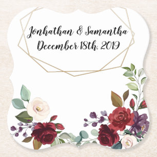 Drink Coasters Geometrisch Wit Rozen Goud Geometri Kartonnen Onderzetters