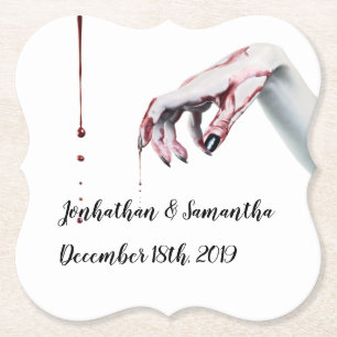 Drink Coasters Geometrische zombie bloed druppel v Kartonnen Onderzetters