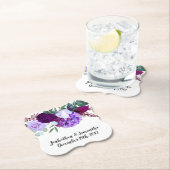 Drink Coasters Lavendel Hibiscus op Wit Kartonnen Onderzetters (Insitu)