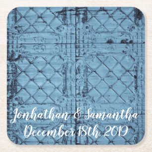 Drink Coasters Rustieke Tin Panel Plafond Country  Vierkante Kartonnen Onderzetter