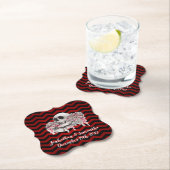 Drink Coasters schedel Roos gothic Chevron zwart r Kartonnen Onderzetters (Insitu)