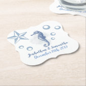 Drink Coasters Seahorse Zee Ocean Beach Kartonnen Onderzetters (Gekanteld)