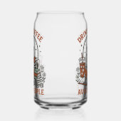 ☕ Drink Coffee, Avoid People – Funny Skeleton Beer Blikvorm Glas (Rechts)