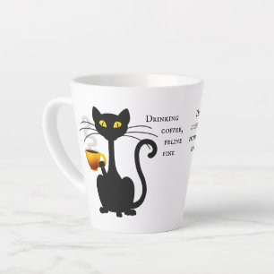Drink Coffee Feline Fine - 12 oz. Latte Mok