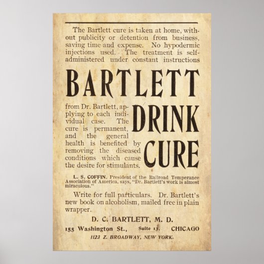 Drink Cure Ad vanaf 1899 Poster (Voorkant)